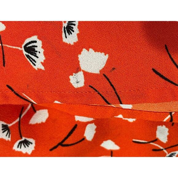 ASOS Size 2 Orange Floral Print Wide Leg Jumpsuit Bright Short Sleeve Boho READ - Picture 10 of 10